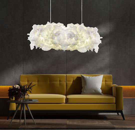 Opviq Serene Pendant Light White Rail with Socket E27 90x45x80cm