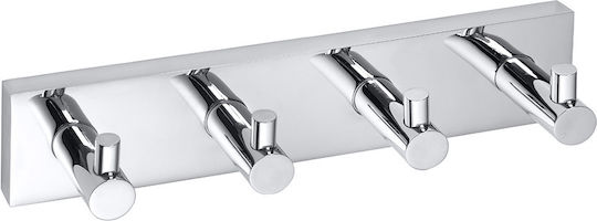 Bemeta Bemeta Cârlig de Baie cu 4 Locuri cu șuruburi 25x5cm Inox Gri Bemeta Bemeta Cârlig de Baie cu 4 Locuri cu șuruburi 25x5cm Inox Gri