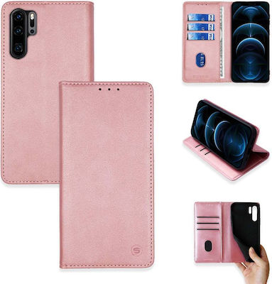 Sonique Vintage Magnet Portofel Piele artificială / Plastic / Silicon Rose Gold (Huawei P30 Pro)