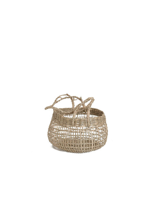 Wevon Decorative Basket Wicker with Handles 17x22x14cm Soulworks