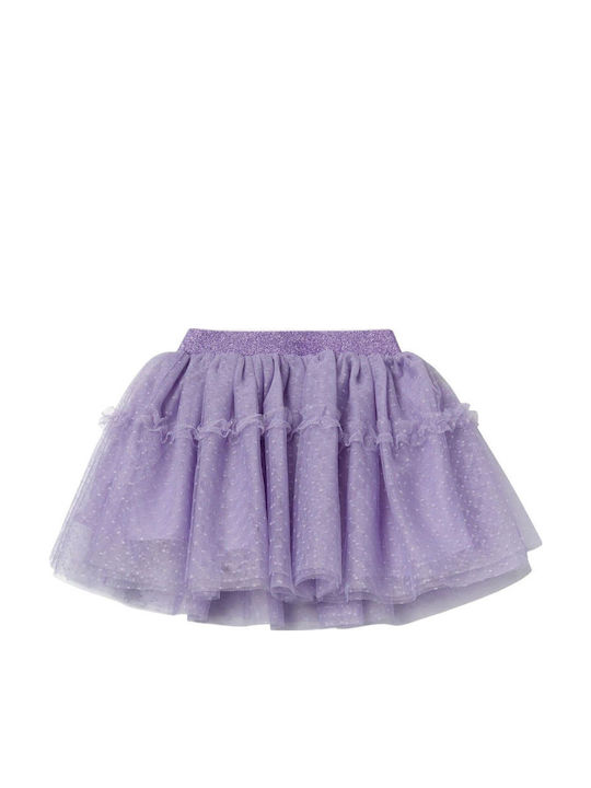 Fustă Tutú pentru Copii din Tulle Cu buline Lila