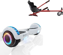 Smart Balance Wheel Regular White Pearl PRO Red Ergonomic Seat Hoverboard με 15km/h Max Ταχύτητα και 15km Αυτονομία σε Λευκό Χρώμα με Κάθισμα