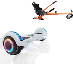 Smart Balance Wheel Regular White Pearl PRO Orange Ergonomic Seat Hoverboard με 15km/h Max Ταχύτητα και 15km Αυτονομία σε Πορτοκαλί Χρώμα με Κάθισμα