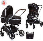 Chipolino AURA Adjustable 2 in 1 Baby Stroller Suitable for Newborn Obdisian Silver