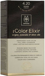 Apivita My Color Elixir Σετ Βαφή Μαλλιών Χωρίς Αμμωνία 4.20 Καστανό Βιολετί 125ml