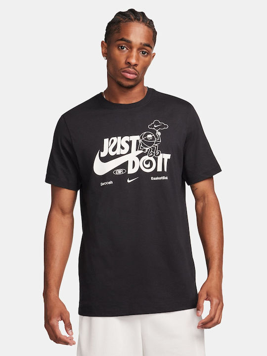 Nike Swoosh Bărbați T-shirt Sportiv cu Mânecă Scurtă Black