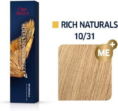 Wella Koleston Perfect Me+ Rich Naturals Βαφή Μαλλιών 10/31 Κατάξανθο Χρυσό Σαντρέ 60ml