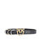 Pinko Wide Leather Women's Belt Chain Black