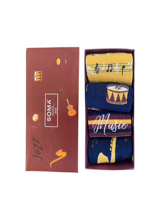 Soma Socks Music Κάλτσες Πολύχρωμες 4Pack