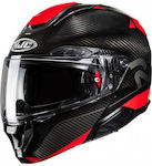 HJC Rpha 91 Combust Flip-Up Helmet with Sun Visor ECE 22.06 Carbon Noela MC1