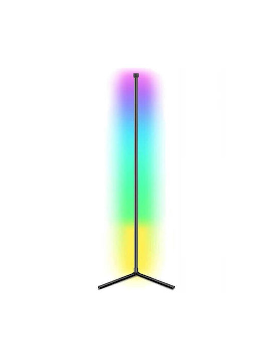 LED Φωτιστικό Δαπέδου με RGB Φως σε Μαύρο Χρώμα