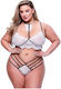 Baci Lingerie Sexy Σετ Εσωρούχων με Δαντέλα Λευκό Plus Size 2τμχ