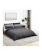 vidaXL Комплект Плик за Завивка Памучен Кинг Сайз с 2 Калъфки 260x220 Dark Grey