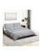 vidaXL Set Husă de Pilotă Bumbac King Size cu 2 Fețe de Pernă 260x220 Gri