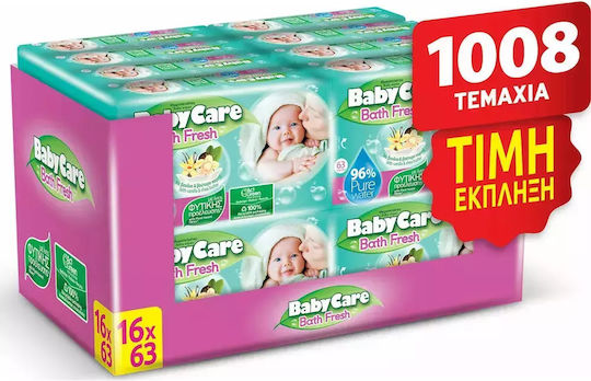 BabyCare Bath Fresh Baby Wipes Alcohol-Free And Parabens Free 16x