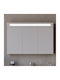 Bathroom Mirror Led made of MDF with Shelf 100x14cm White