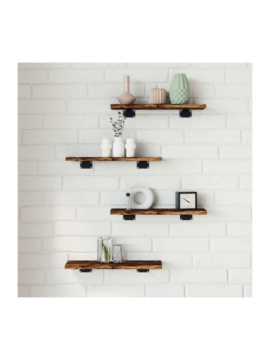 Shelves Wall Smoky Oak 4pcs 40x10x1.5cm