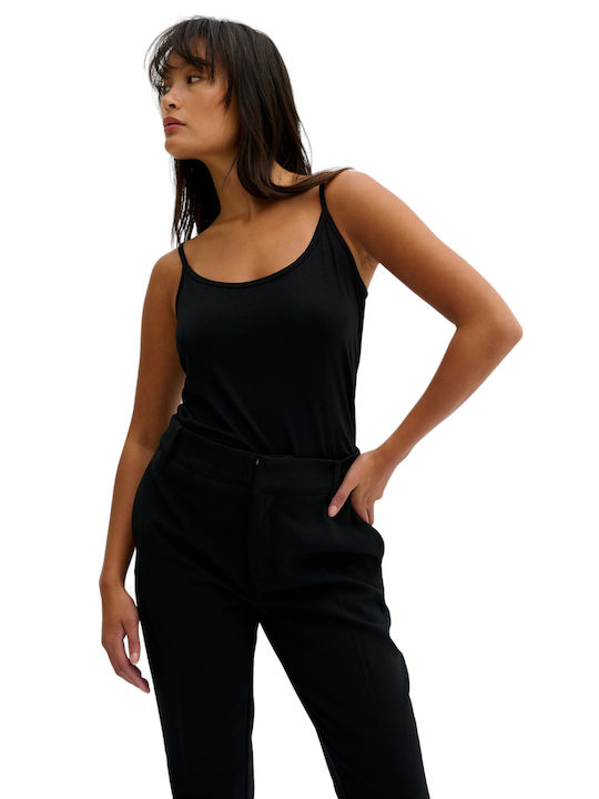 My Essential Wardrobe Damen Sommer Bluse mit Trägern Black