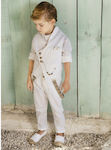 Baby Bloom Boys Linen Baptism Suit with Vest White