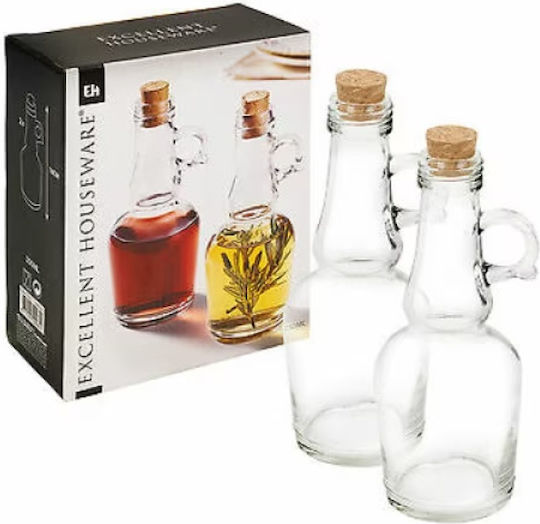 Excellent Houseware Set de Ulei și Oțet Sticlă cu Flux 250ml