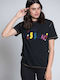 Γυναικείο T-shirt Μαύρο