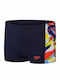 Speedo Digital Panel Aquashort Kids Swimwear Swim Shorts Black/red