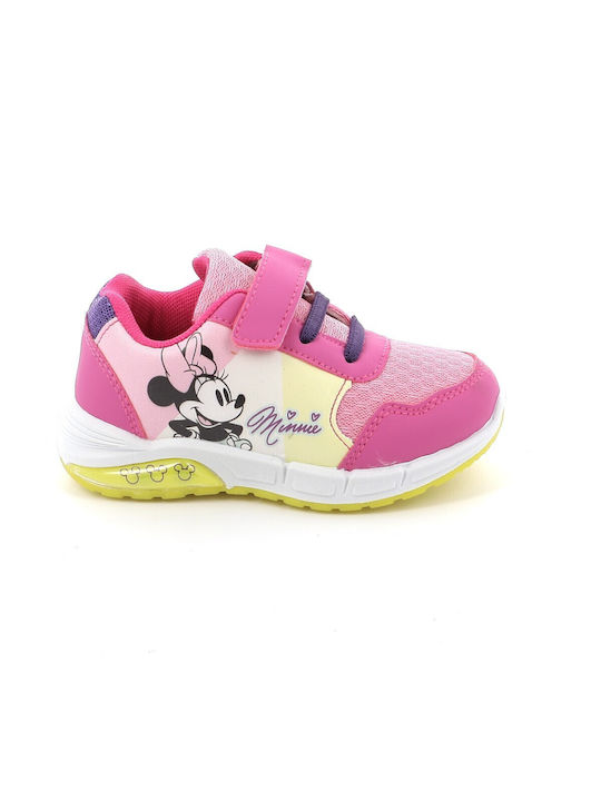 Disney Παιδικά Sneakers με Φωτάκια Φούξια