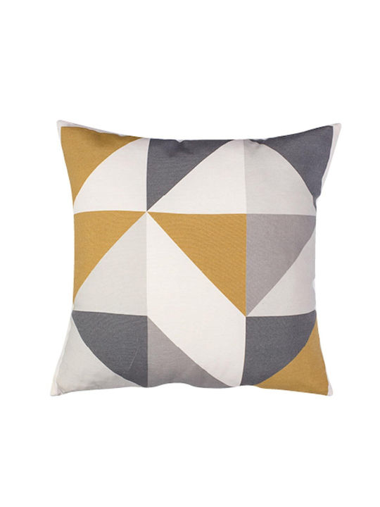 Borea Decorative Pillow Case Printed Design 1 From 100% Cotton Ecru 45x45cm