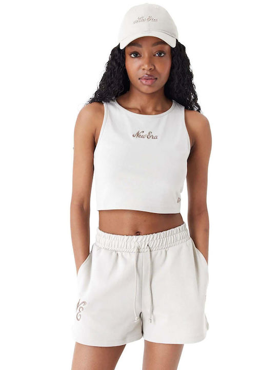 New Era Damen Sommer Crop Top Ärmellos Beige