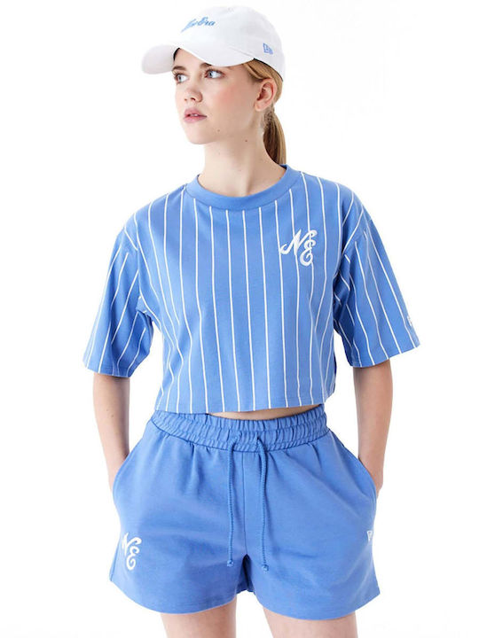 New Era Women's Crop T-shirt Striped Blue