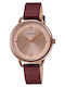 Casio Collection Damen Uhr mit Burgundisch Lederarmband