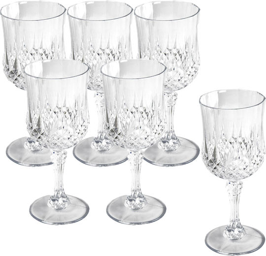 Alpina Appliances Set of Plastic Goblet Glasses Red Wine 200ml 6 Pieces