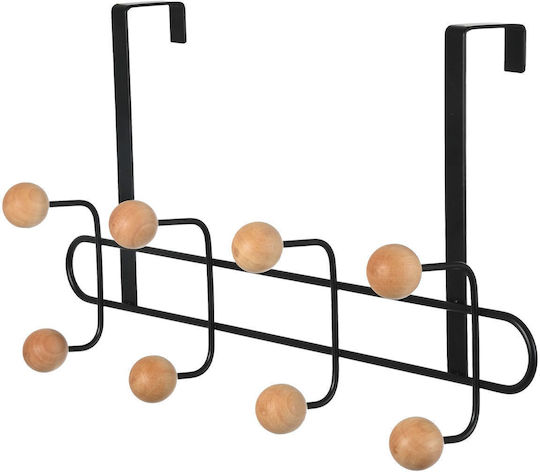Türhaken Metallisch 41x7.5x23cm 8 Schlitze Schwarze