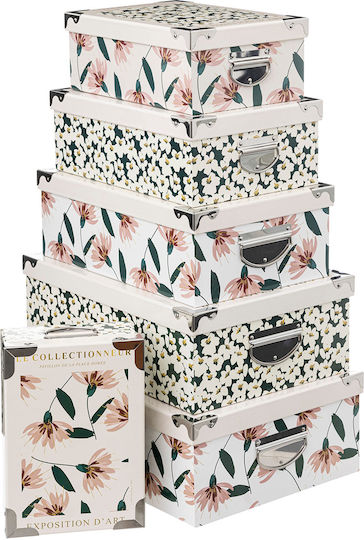 5Five Papier Aufbewahrungsbox mit Deckel Rosa 6Stück