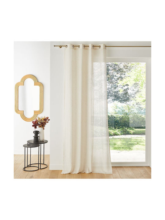 La Redoute Interieurs Κουρτίνα με Τρουκς Μπεζ 135x260εκ.