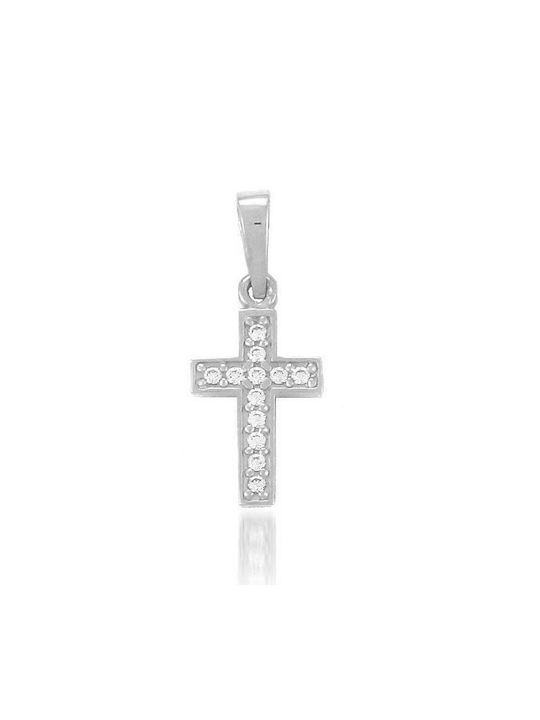 Rubini Women's White Gold Cross 9K with Chain