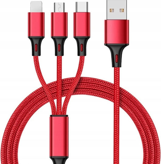 USB to Lightning / Type-C / micro USB Cable 5A