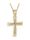 Damen Gold Kreuz 14K mit Kette