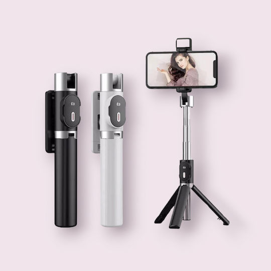 Andowl P60 Selfie Stick Τρίποδο Κινητού Bluetooth με Φωτισμό Μαύρο