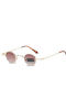 Max Air Unisex Sunglasses with Gold Metal Frame and Brown Gradient Lens