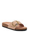 Madrid Leather Women's Flat Sandals Anatomic in Beige Color Narrow Fit