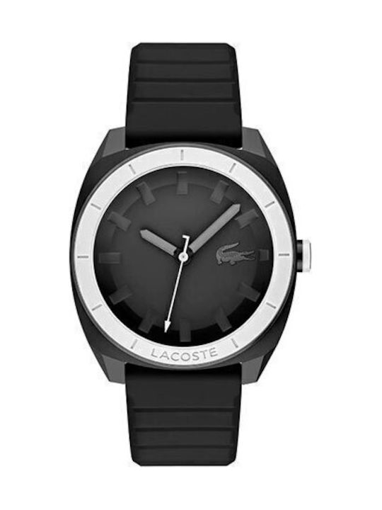 Lacoste Ανδρικό Ρολόι 43mm Μπαταρίας με Μαύρο Καουτσούκ Λουράκι