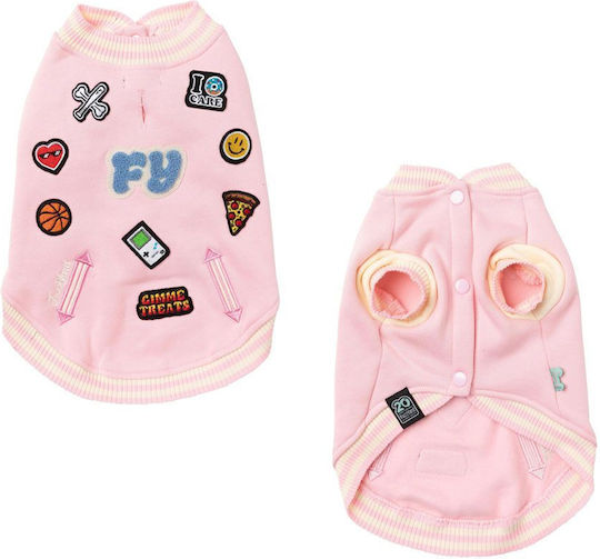 Fuzzyard Letterman Кучешки палта Розов с дължина на гръбчето 44 см.