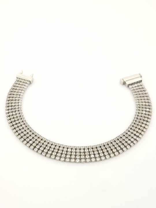 Bracelet Chain made of White Gold 14K with Zircon