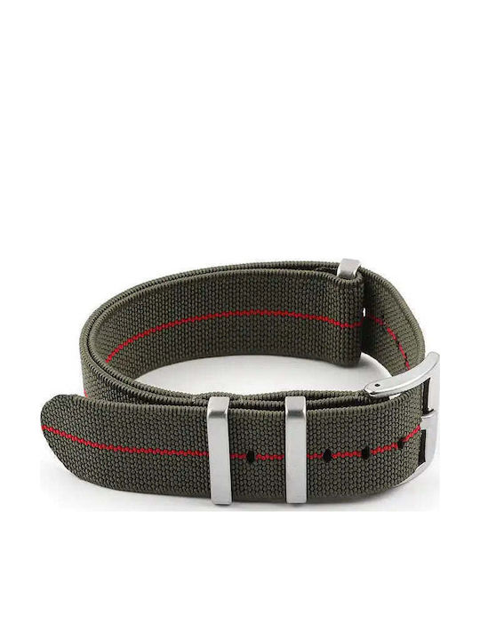 Green Khaki Red Elastic Nato Strap Striped 20mm...