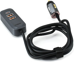 Moxom Φορτιστής Αυτοκινήτου με Θύρες 4xUSB-A 1xType-C και Καλώδιο Type-C