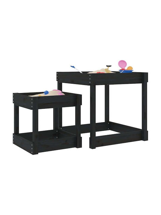 Kids Table made of Wood Black