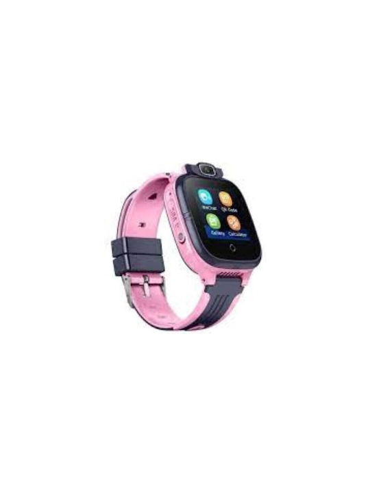 Smartwatch pentru copii cu GPS și curea din cauciuc/plastic Roz