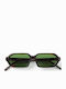 Common Sense Unisex Sunglasses with Brown Tartaruga Plastic Frame and Green Lens CS010
