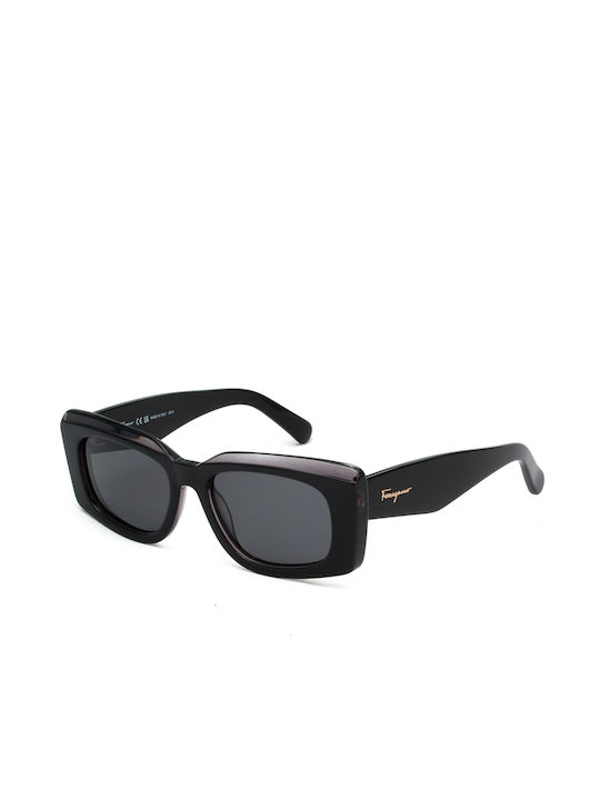Salvatore Ferragamo Women's Sunglasses with Black Plastic Frame and Black Lens SF1079S 022